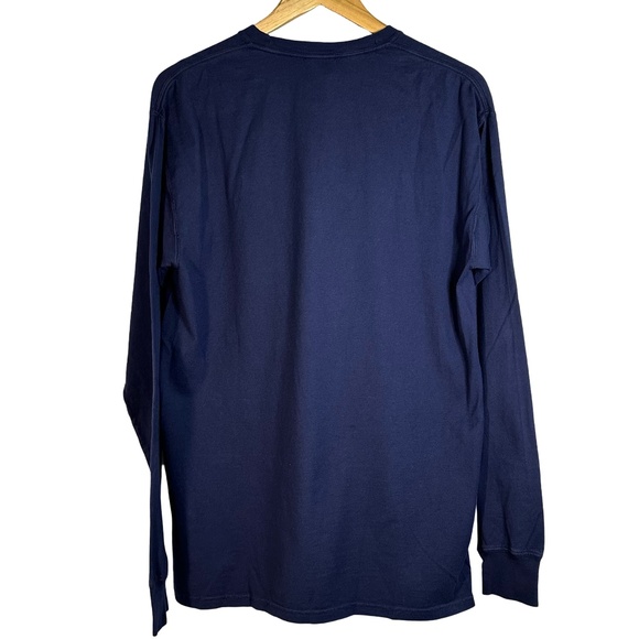 Long Sleeve M/M 100% Cotton “Camp Timberline” Graphic T-shirt Navy Yellow Orange - Picture 3 of 5